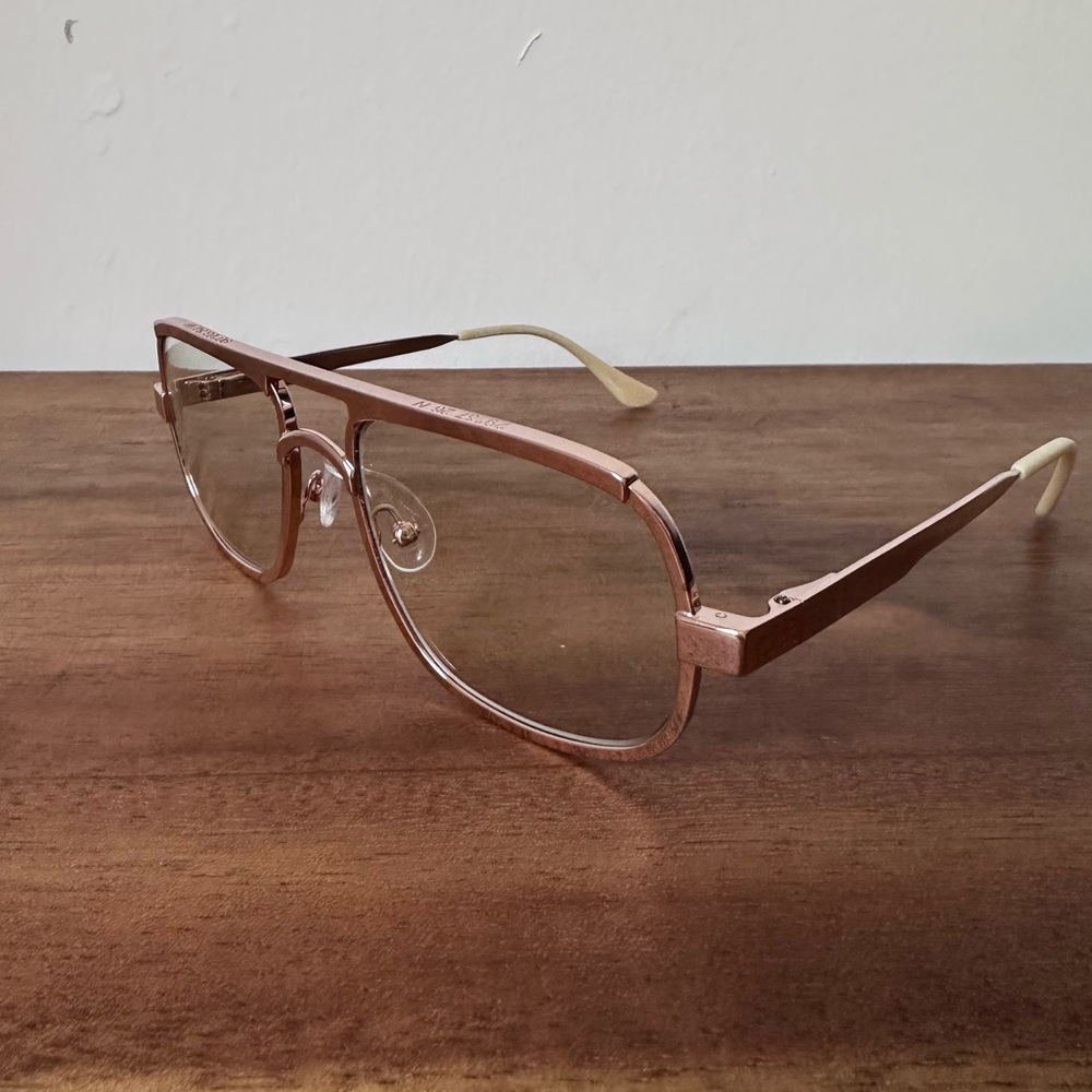 CADDIS NOLA rose gold aviator reader glasses